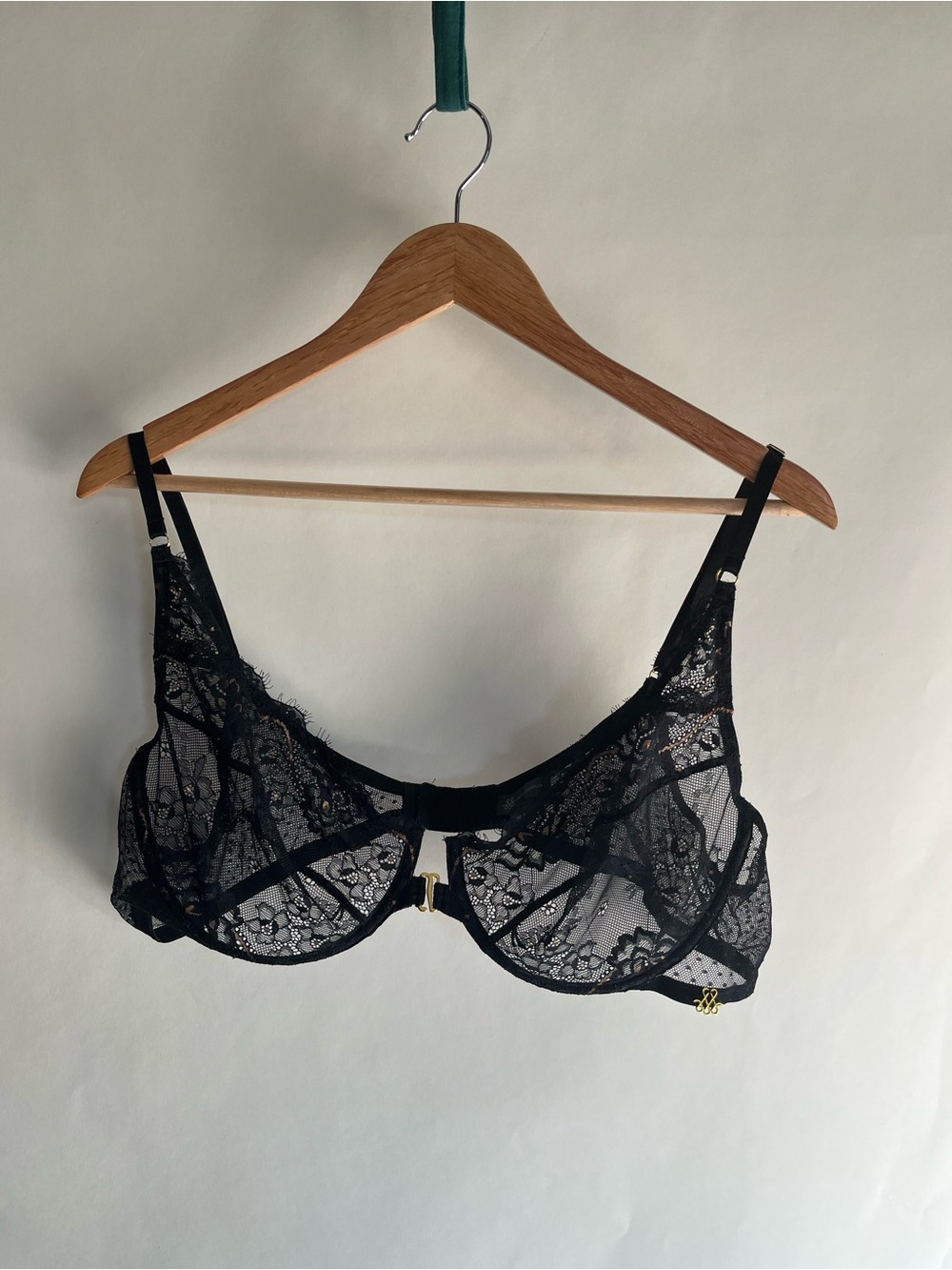 Mentionables Lace Balconette Underwire Bra Sz 2X Black Espresso Brown Sheer EUC